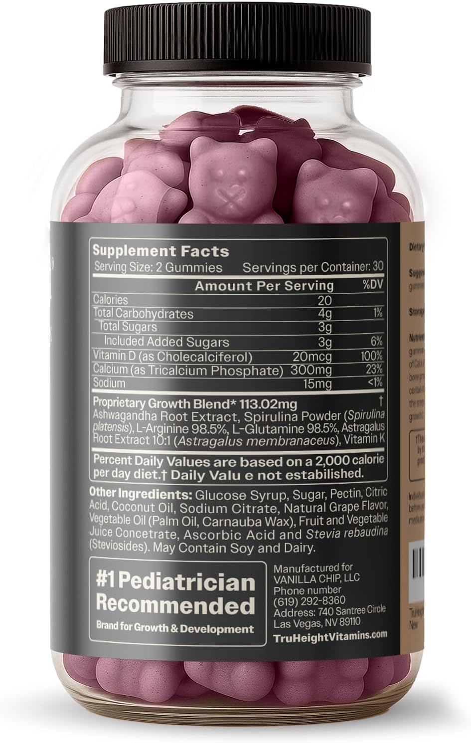 TruHeight Growth Gummies (Grape) - Natural Growth Support for Kids and Teens - görsel 2
