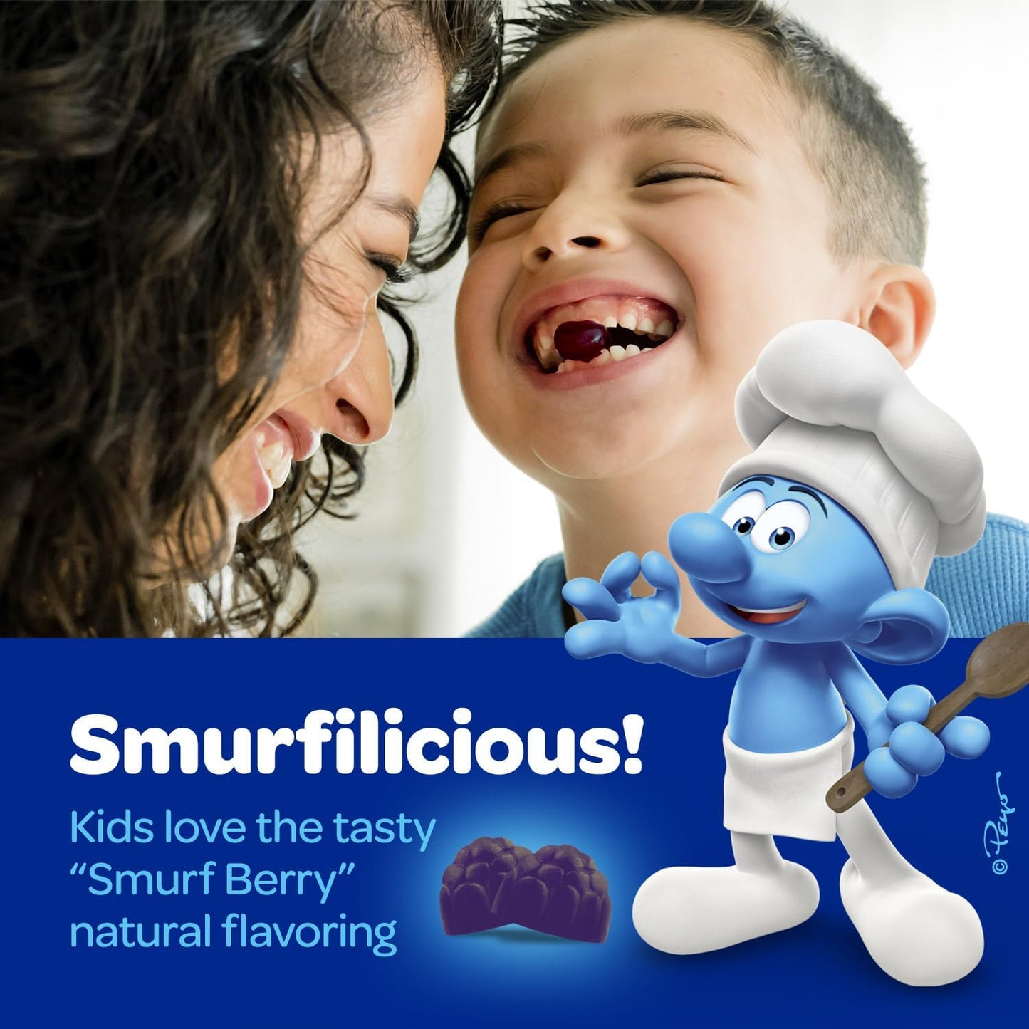 Smurfs Children's Immune Support Gummies | Black Elderberry Vitamin C and Zinc Children's Immunity Gummies | Made with Real Fruit | Doctor Developed | Non-GMO & No Artificial Flavours or Colours | 40 Gummies - görsel 4