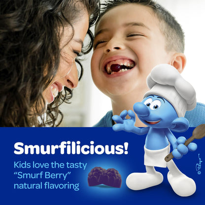 Smurfs Children's Immune Support Gummies | Black Elderberry Vitamin C and Zinc Children's Immunity Gummies | Made with Real Fruit | Doctor Developed | Non-GMO & No Artificial Flavours or Colours | 40 Gummies