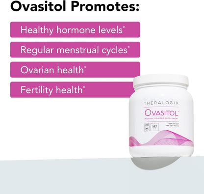 Theralogix Ovasitol Inositol Powder - 400 g (180 Servings) - Myo-Inositol & D-Chiro Inositol 40:1 Ratio - NSF Certified