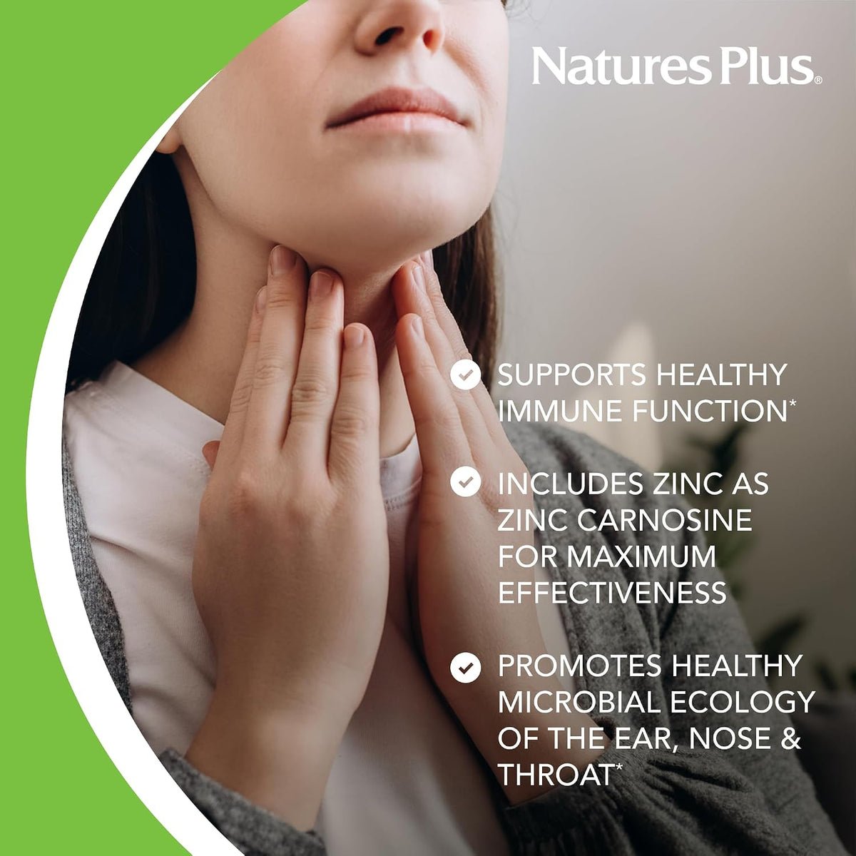 NaturesPlus Adult's Ear, Nose and Throat Lozenges with K12 Probiotics - 60 Lozenges - görsel 3