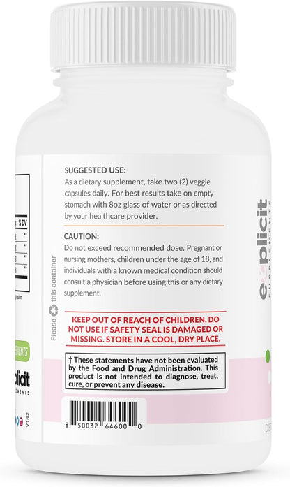 eXplicit Supplements Glutathione 1000mg - Antioxidant Capsules, 60 Capsules