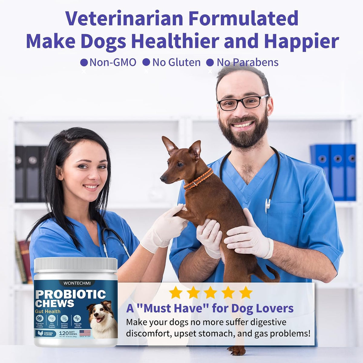 WONTECHMI Probiotics for Dogs – Chicken Flavour (120 Chews) - görsel 7