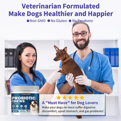 WONTECHMI Probiotics for Dogs – Chicken Flavour (120 Chews)