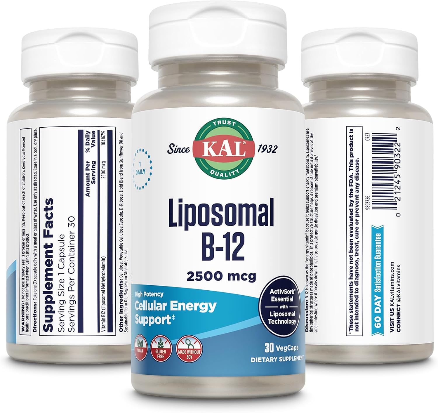 KAL Liposomal Vitamin B12 2500 mcg – 30 Vegan Capsules - görsel 2