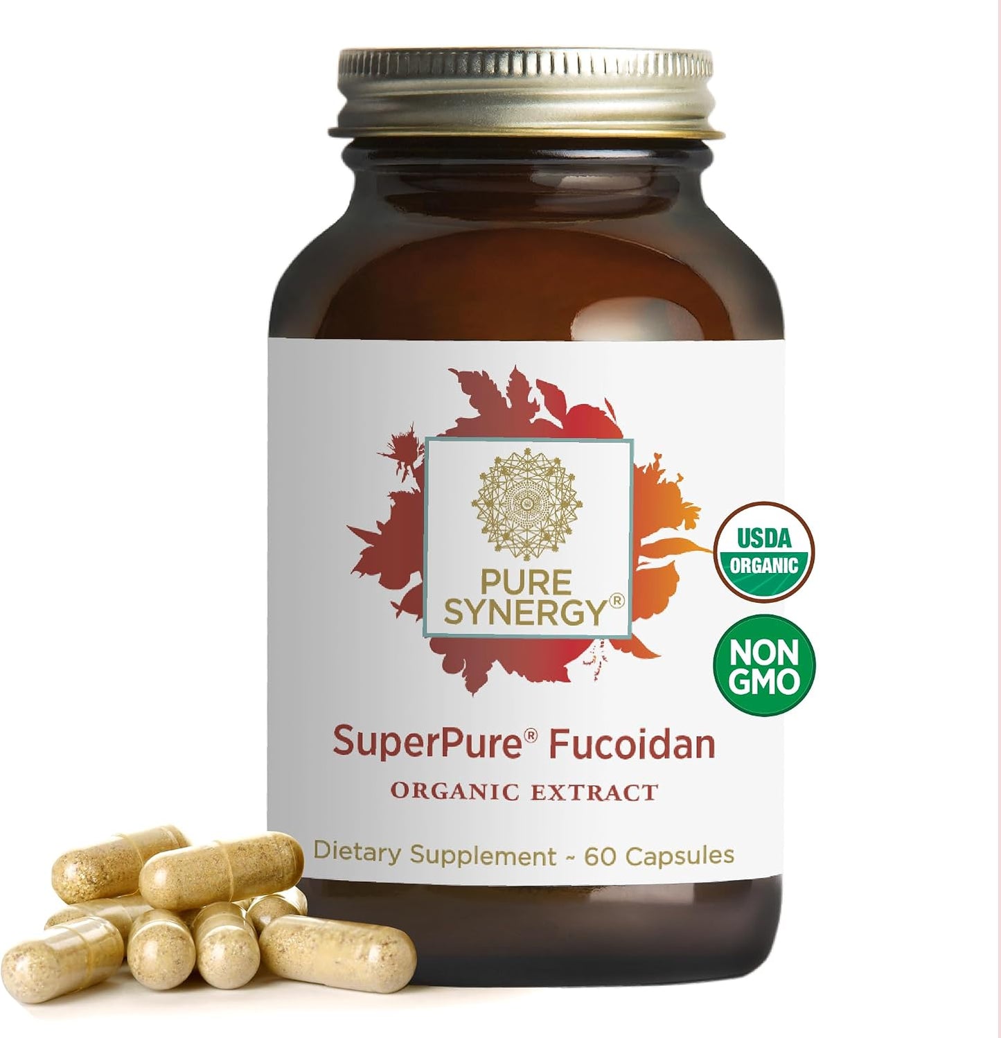 PURE SYNERGY SuperPure Fucoidan Extract – Organic Brown Seaweed, 60 Capsules - görsel 1
