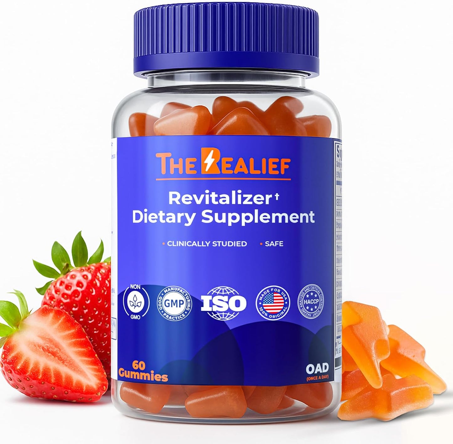 60 Count Post Party Gummies – DHM, Milk Thistle & Electrolytes – Wellness Support – Strawberry Flavour - görsel 1
