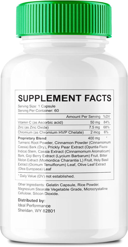 IDEAL PERFORMANCE Kick Start Capsules - Balanced Blood Sugar Supplement & Glyco Optimiser (2 Pack)