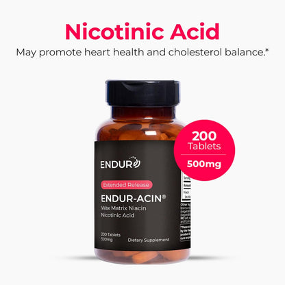 ENDUR-ACIN - Niacin (Vitamin B3) Extended-Release 500 mg, 200 Tablets