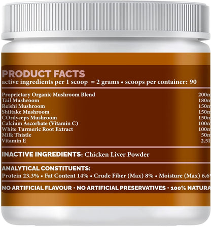 Live Well Dog Mushroom Blend Powder Food Topper 6.35oz (300g)