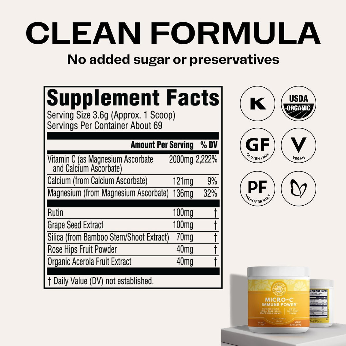 Vimergy Micro-C Immune Power™ - Vitamin C Powder - 250 g (69 Servings) - görsel 6