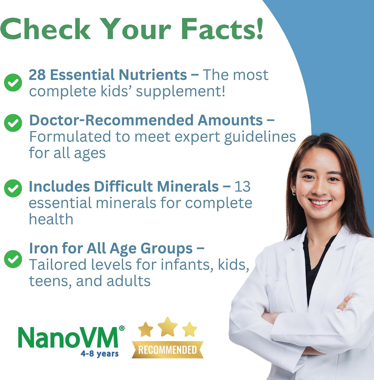NanoVM Allergen-Free Kids Multivitamin Powder, 4-8 Years, Unflavoured, 275g - görsel 3