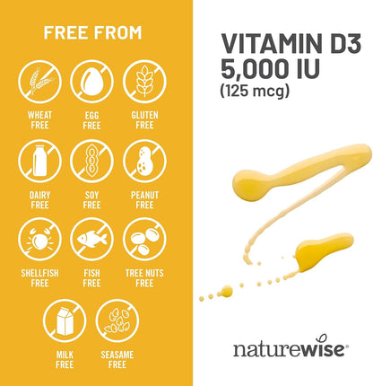 NatureWise Vitamin D3 5000 IU (125 µg) with Organic Olive Oil - 360 Mini Softgels