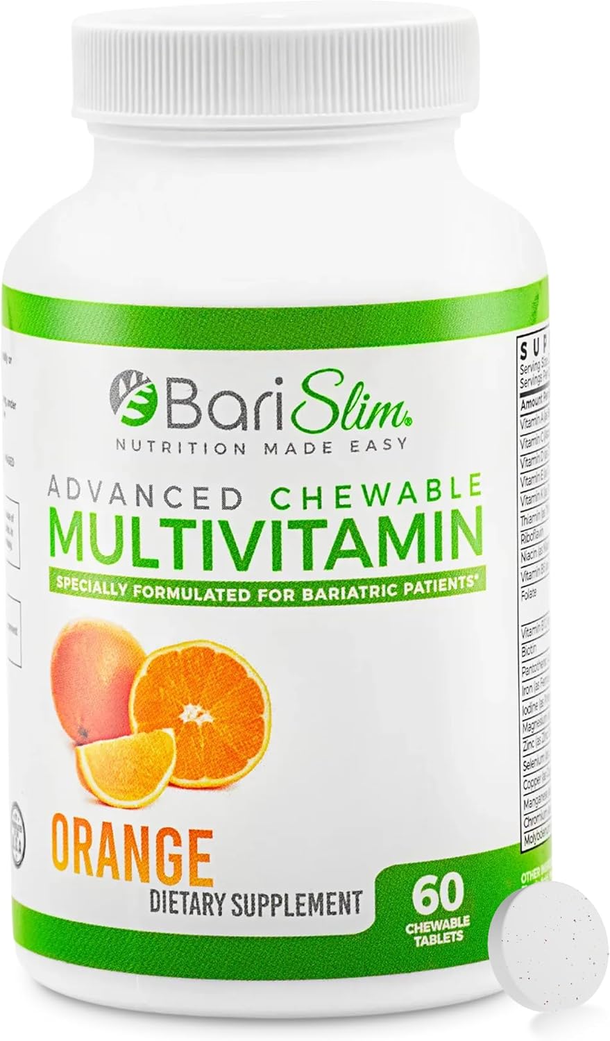 BariSlim Advanced Chewable Bariatric Multivitamin Tablets - Mixed Berry, 60 Chewable Tablets - görsel 9