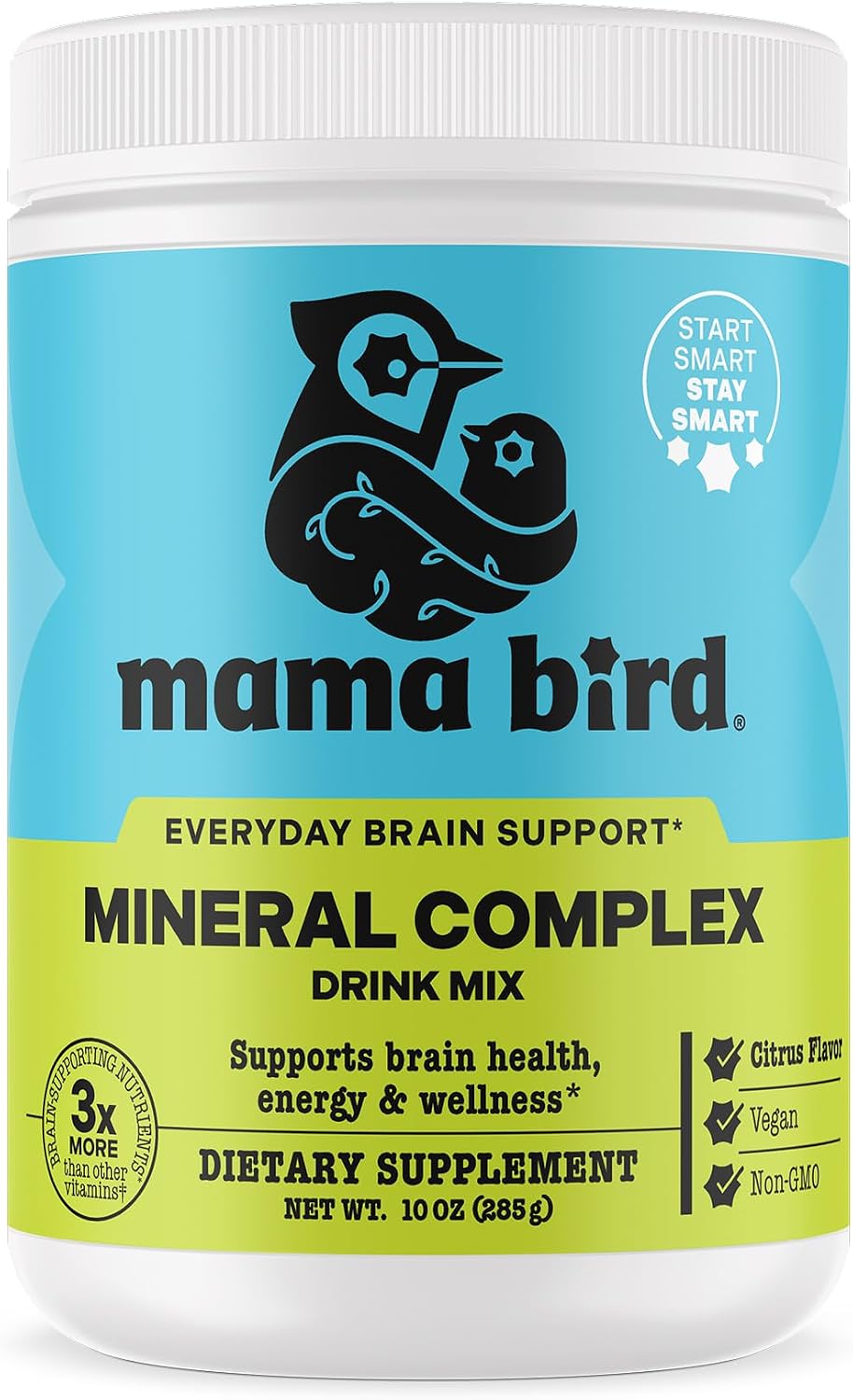 Mama Bird Mineral Complex - Drink Supplement with Choline & Magnesium for Pregnancy - Brain & Bone Health Support - Lemon-Lime, 285 g (30 Servings) - görsel 1