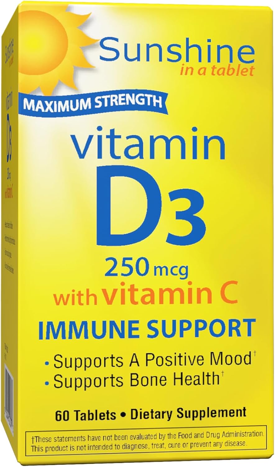 Sunshine Vitamin D3 with K2, 2000 IU D3 + 100 mcg K2, 60 Tablets - görsel 7