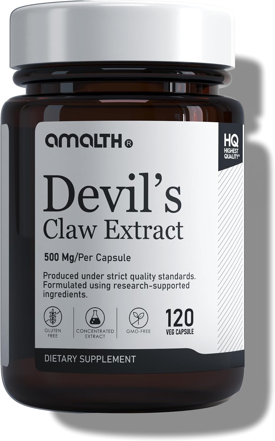 AMALTH Devil's Claw Extract Capsules 500 mg - Harpagophytum Procumbens Root Extract - Plant-Based Herbal Supplement - 120 Vegetable Capsules - Non-GMO, Gluten-Free - görsel 1