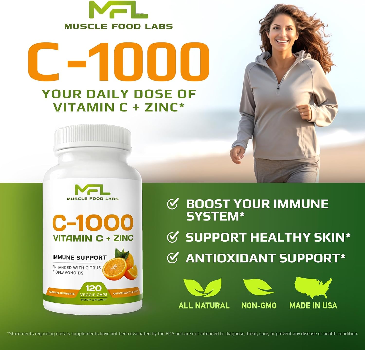 Vitamin C & Zinc 1000mg with Citrus Bioflavonoids, 120 Capsules - görsel 2