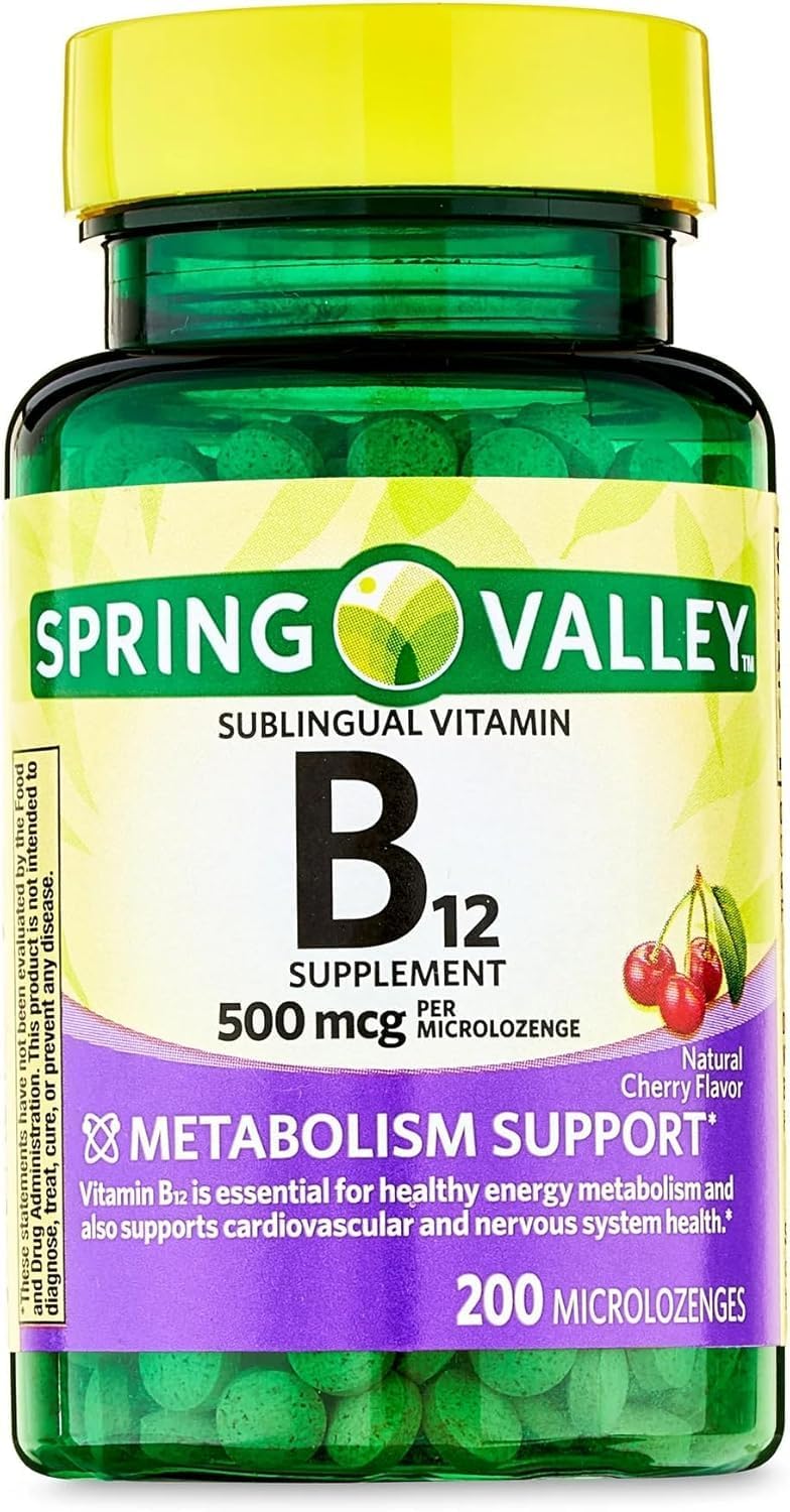 Spring Valley Vitamin B12 Microlozenges, 500 mcg, 400 Count (Pack of 2) - görsel 1