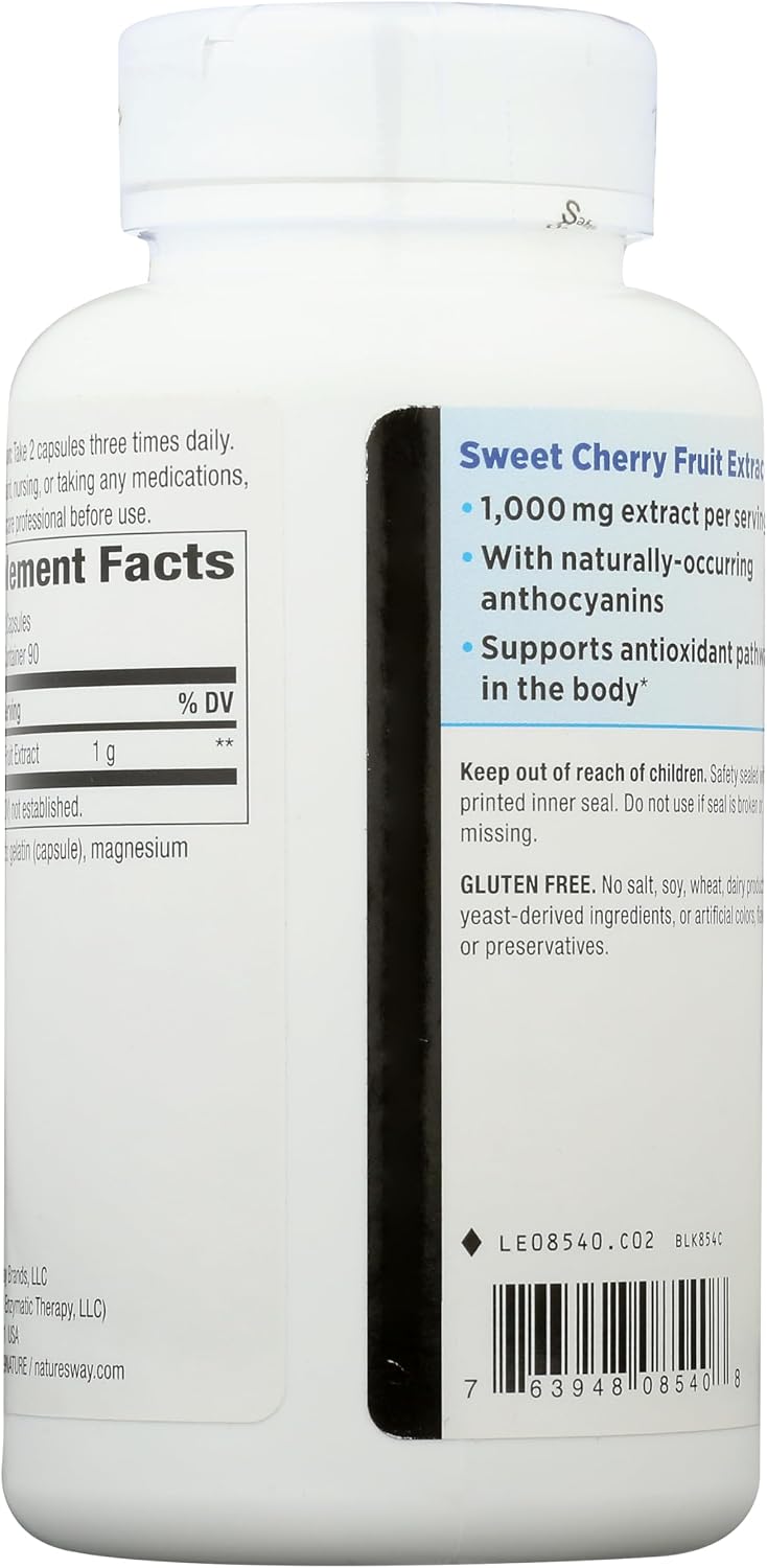 Nature's Way Cherry Fruit Sweet Cherry Extract – Antioxidant Support, 1,000 mg, 180 Capsules - görsel 2