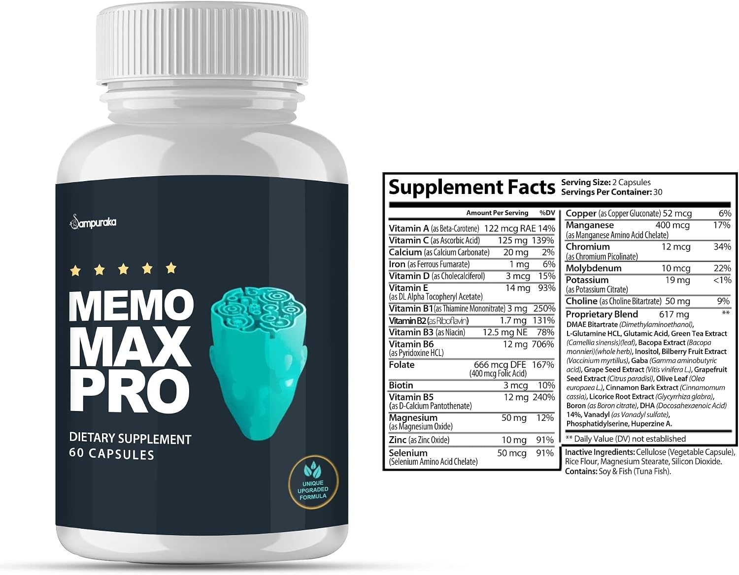 Memo Max Pro Advanced Formula Food Supplement 2 Pack (60-Day Supply) - görsel 2