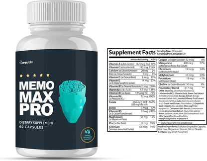 Memo Max Pro Advanced Formula Food Supplement 2 Pack (60-Day Supply)
