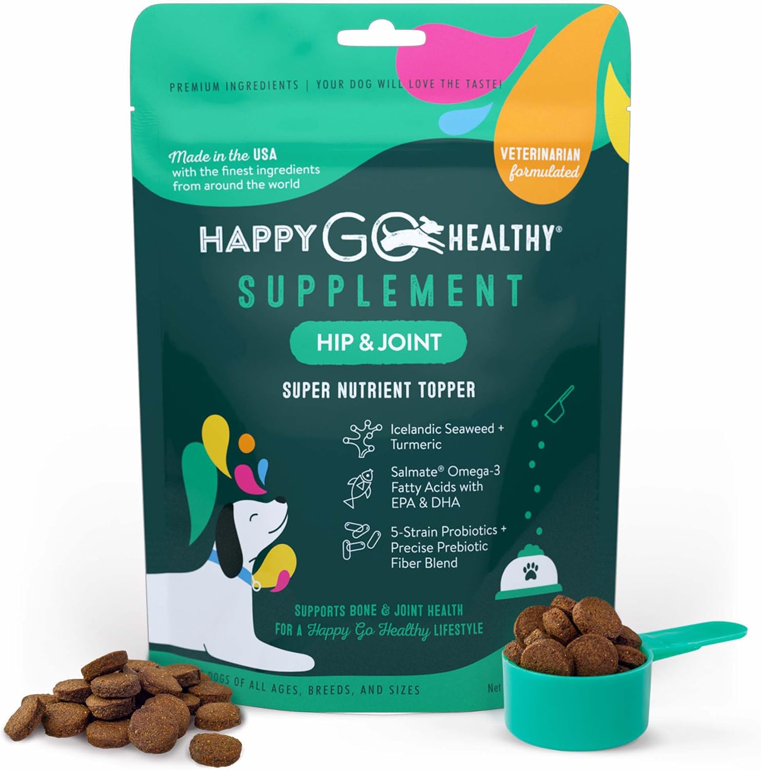 Happy Go Healthy Daily Wellness Supplement for Dogs – Immune & Gut Health Support – All-Natural Kibble Topper – 21 Servings - görsel 10