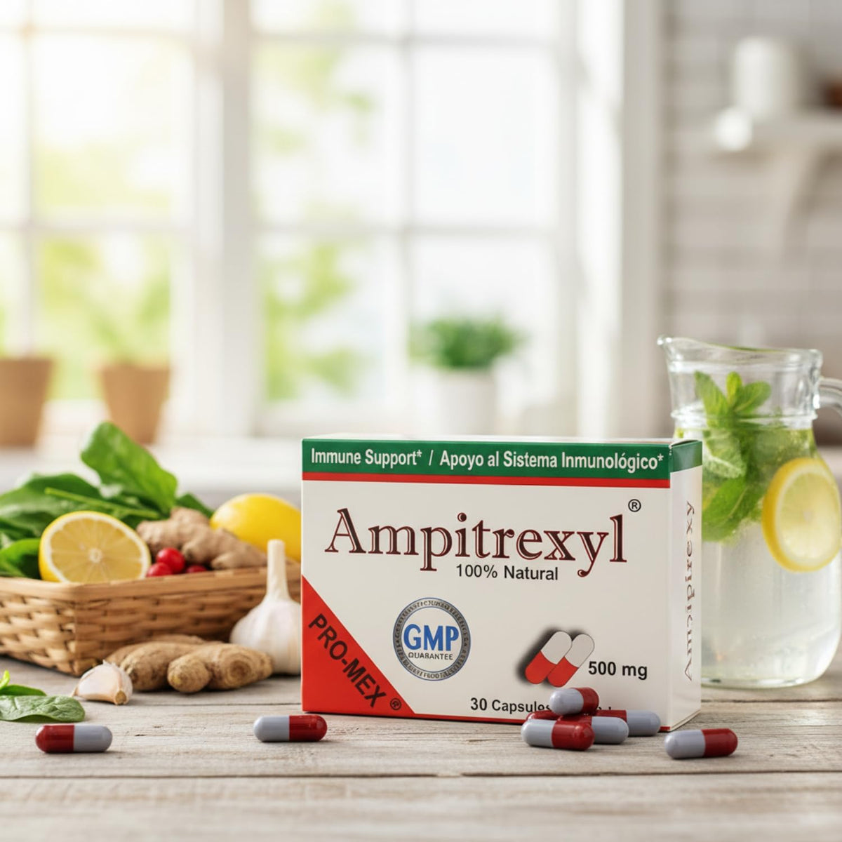 Ampitrexyl 100% Natural Immune Support Formula - 30 Capsules, 500 mg - görsel 3