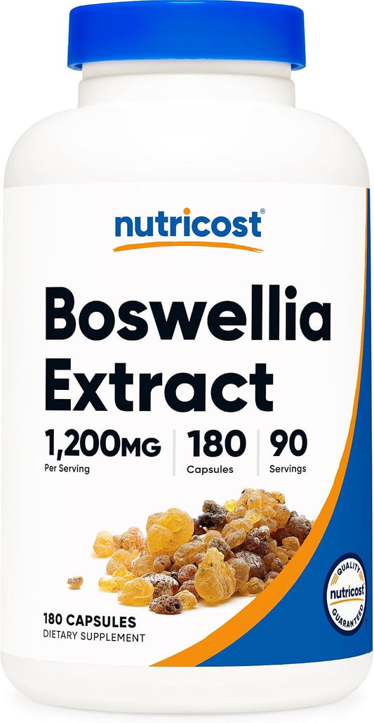 Nutricost Boswellia Extract 180 Capsules - 1,200mg per Serving, 90 Servings - Gluten-free, Non-GMO, Vegan