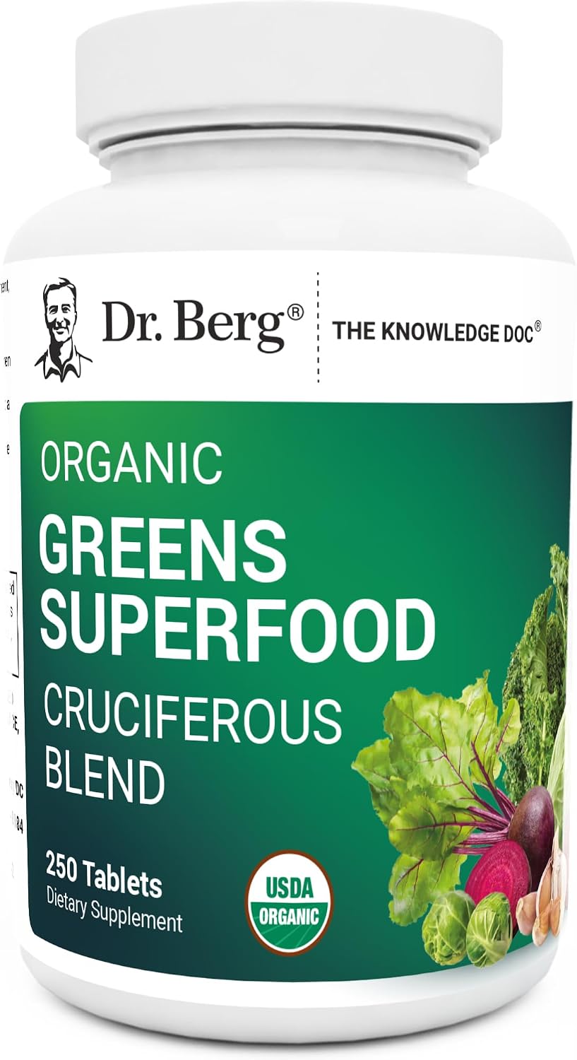 Dr. Berg's Greens Superfood Cruciferous Vegetable Tablets, 250 Tablets - görsel 1