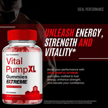 Vital PumpXL Gummies, Official Vital PumpXL Gummies for Men - Maximum Strength Performance, All Natural Support Overall Health & Wellness (3 Pack)