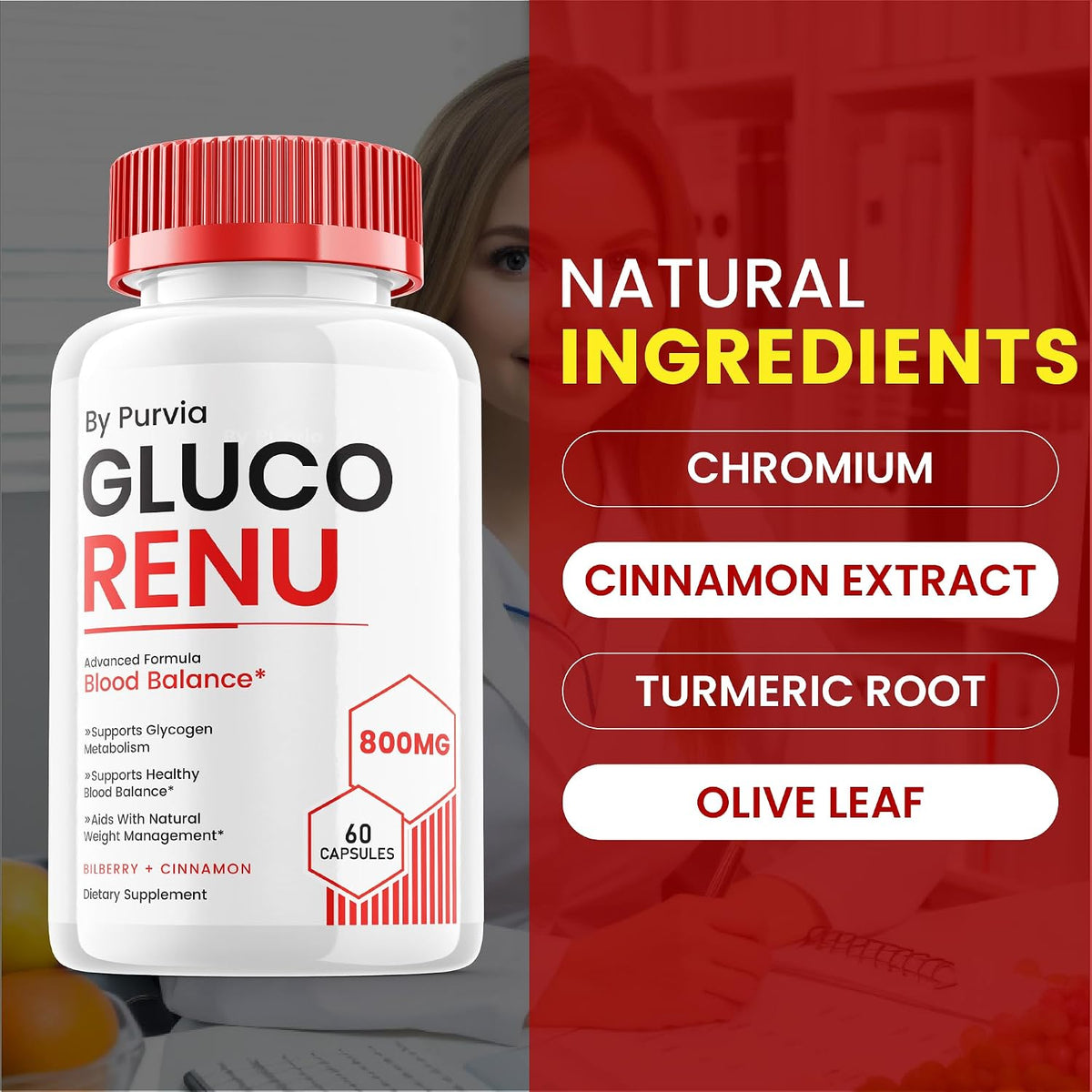 Gluco Renu - Advanced Formula Supplement, High Strength Capsules for Overall Wellbeing Support (60 Capsules) - görsel 5