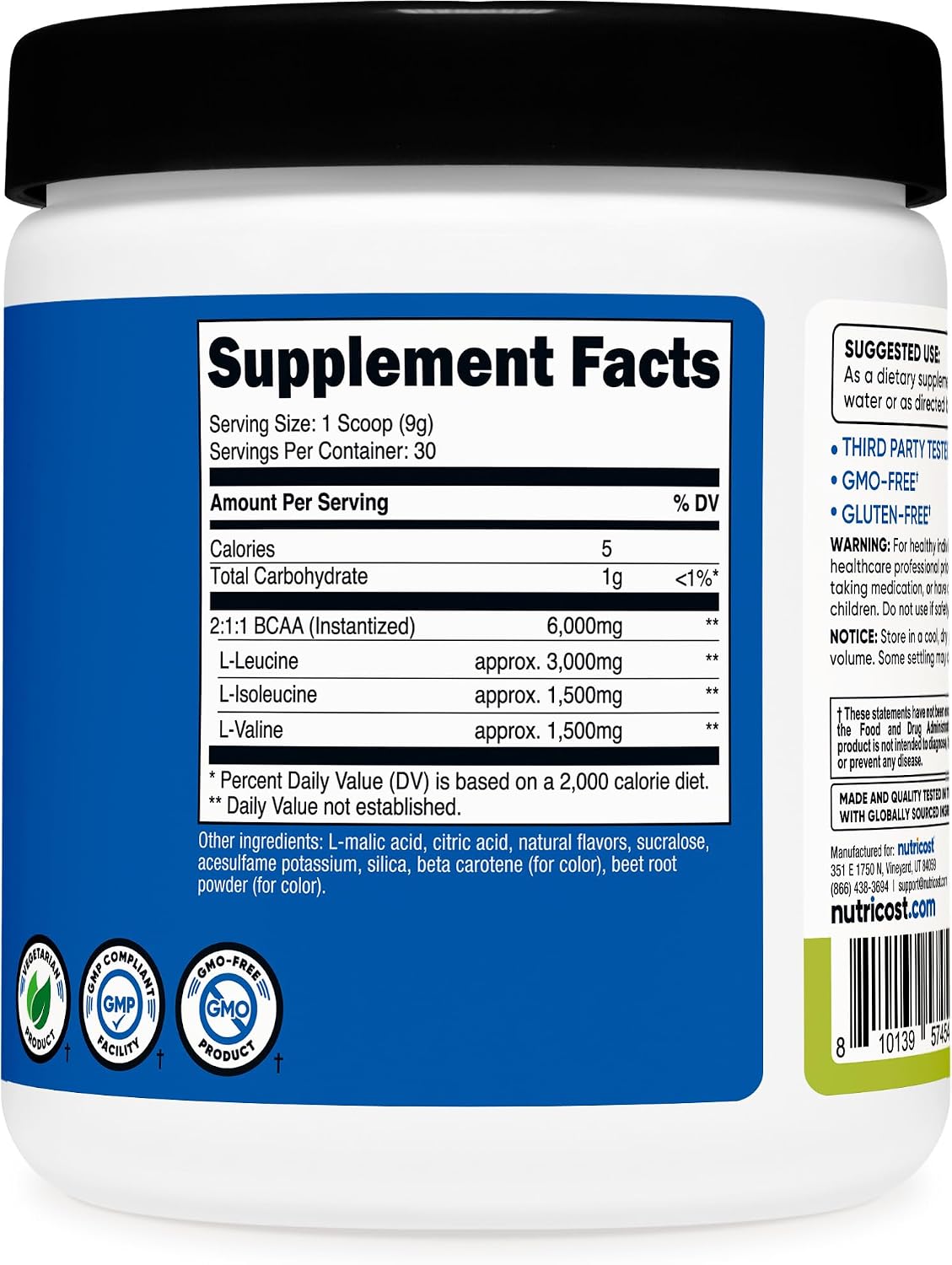 Nutricost BCAA Powder 2:1:1 (Peach Pear, 30 Servings) – Branched Chain Amino Acids - görsel 5