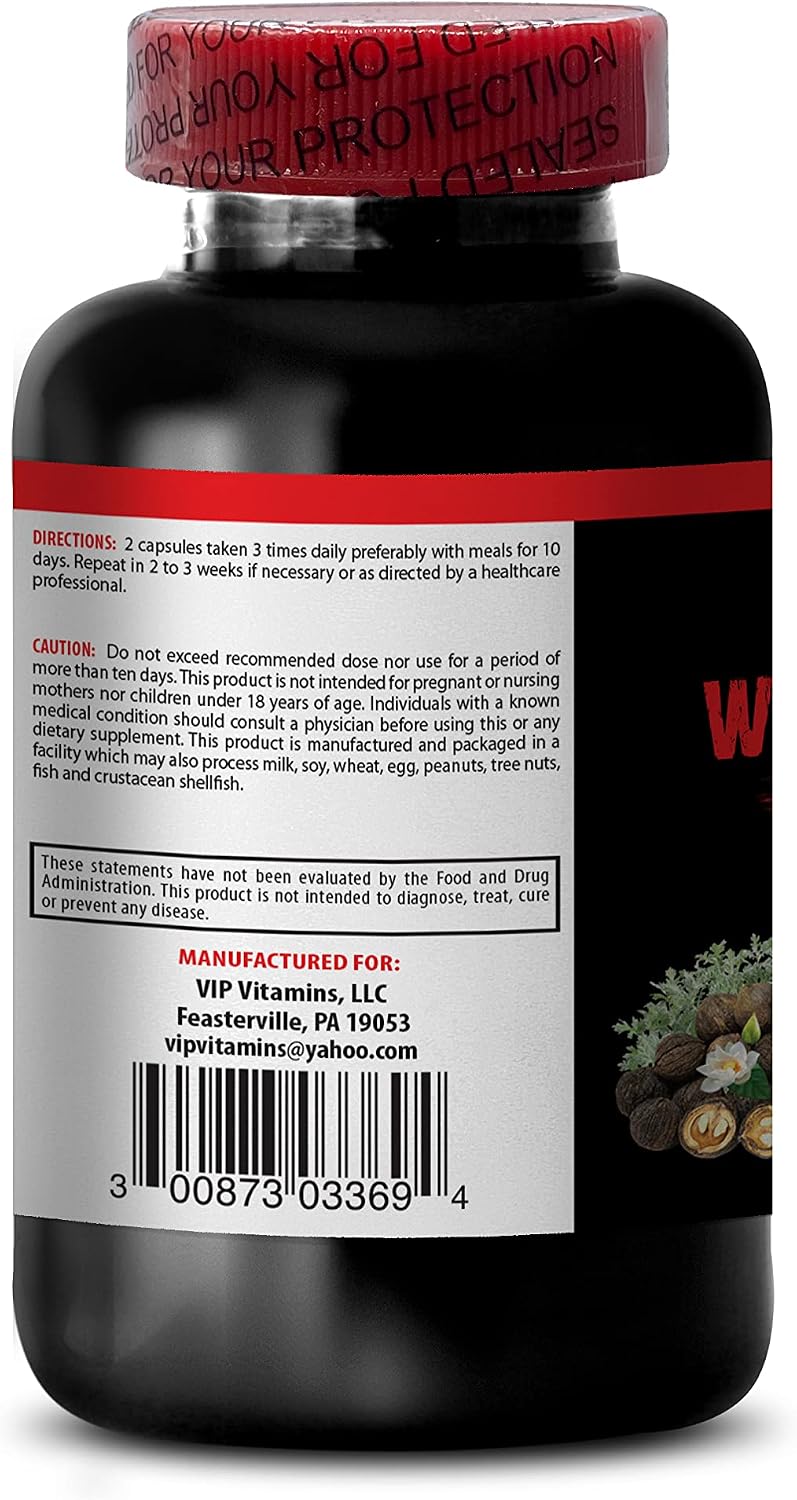 VIP Supplements Black Walnut Wormwood Complex - 1500 mg, 120 Capsules (2 Bottles) - görsel 3
