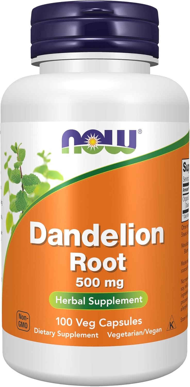 NOW Foods Dandelion Root 500 mg, 100 Veg Capsules - görsel 1