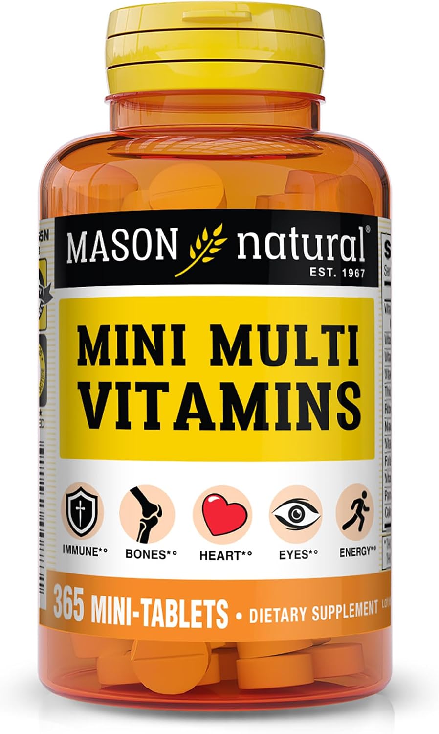 MASON NATURAL Mini Multivitamin with Iron & 12 Key Nutrients – 365-Day Supply - görsel 1