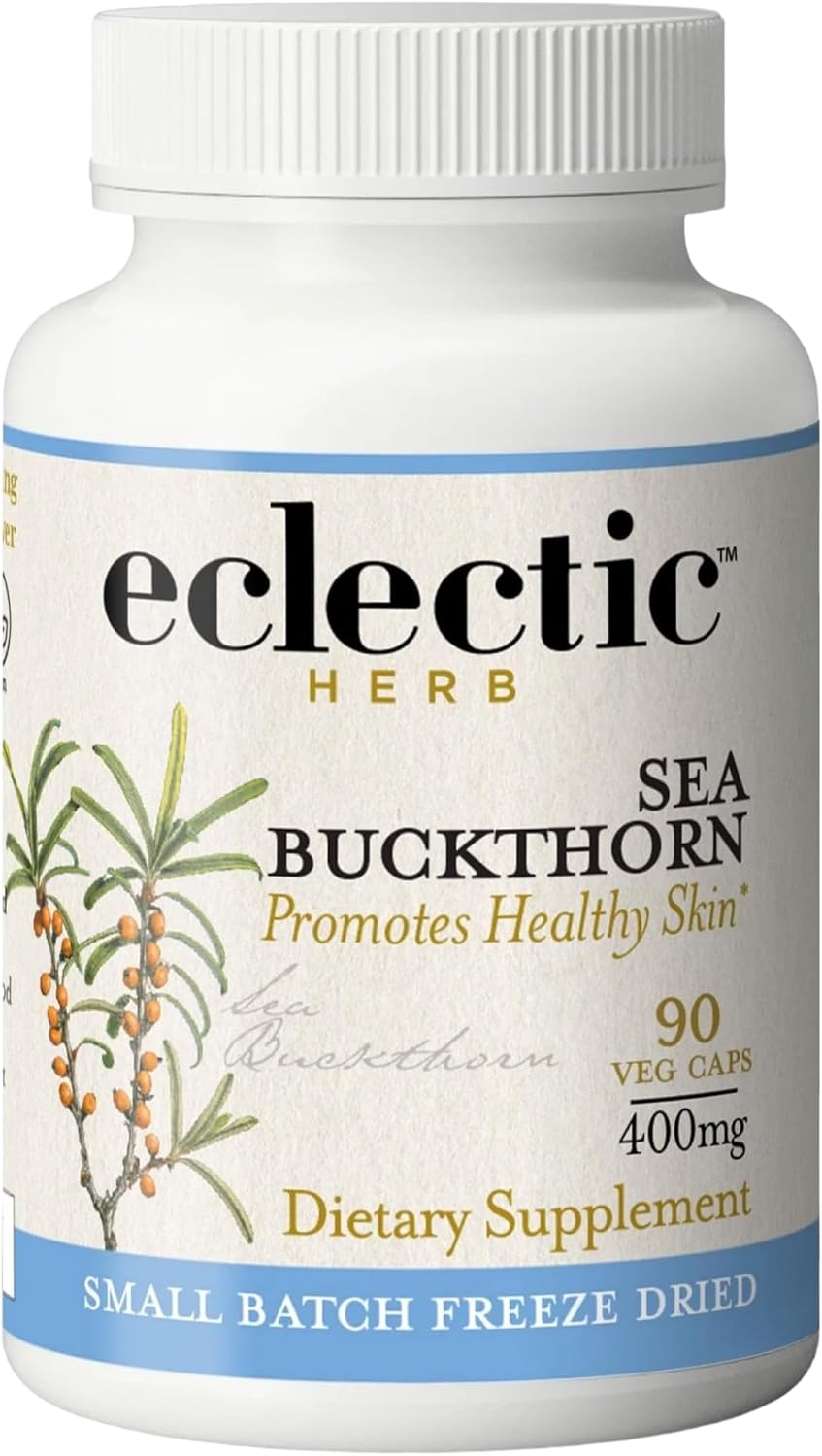 Eclectic Herb Sea Buckthorn Capsules - 400 mg, 90 Count - Freeze-Dried, Whole Herb Supplement - görsel 1