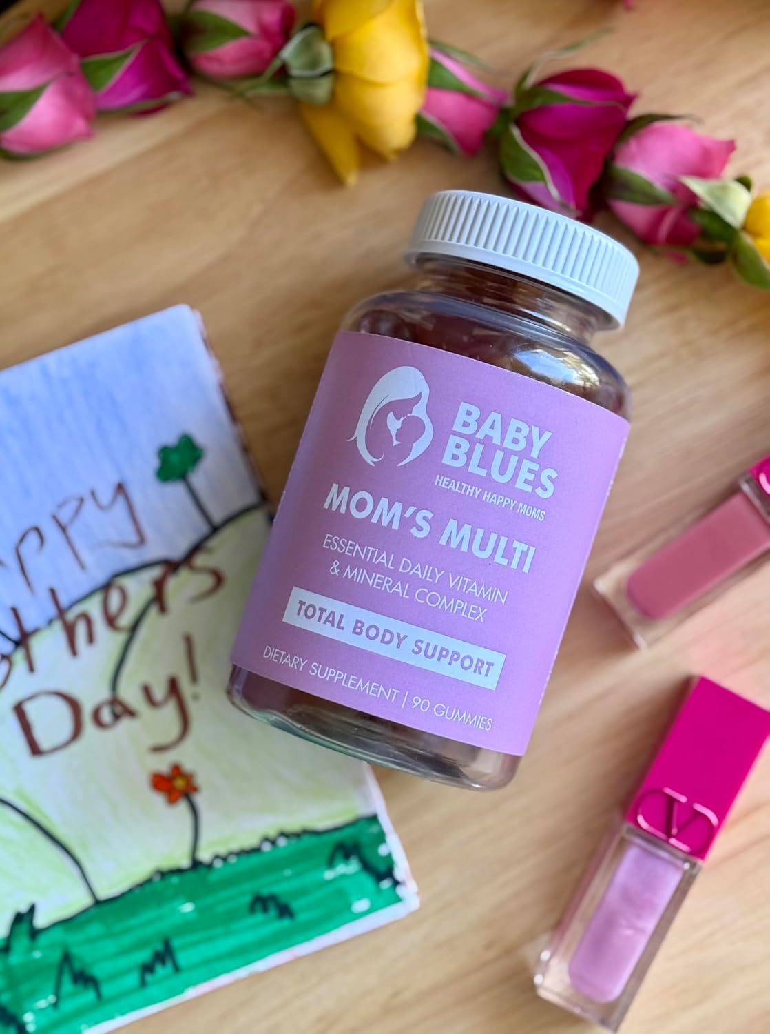 Baby Blues Multivitamin for Women - Daily Gummy Multivitamin for Mum with Biotin, B12, Folate, Vitamin D & Zinc - Hair, Skin & Nails, Energy & Immune Support - Iron Free, 90 Gummies - görsel 7