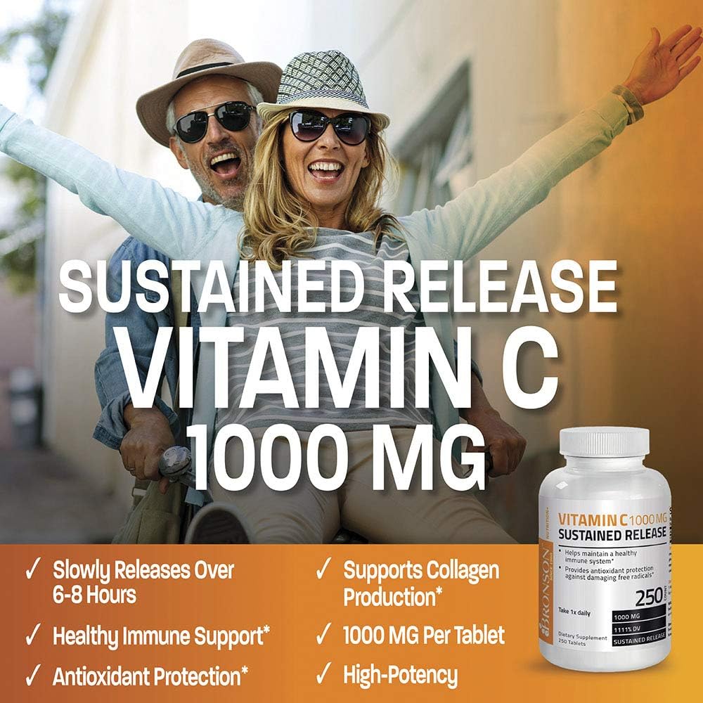 Bronson Vitamin C 1000 mg Sustained Release Tablets – Non-GMO - görsel 3