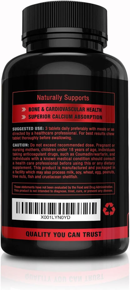 Revive Herbs Vitamin K2 D3 - Cherry Flavoured Chewable Tablets for Superior Calcium Absorption - Supports Bone & – Image 3