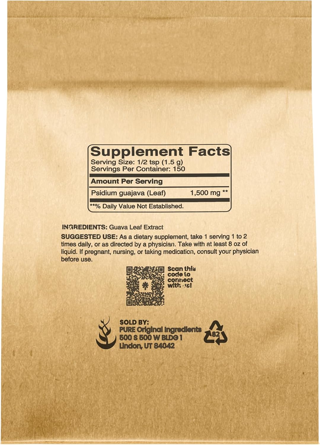 Pure Original Ingredients Guava Leaf Powder, 227g, 4:1 Extract - görsel 2