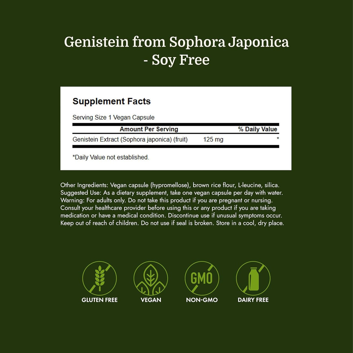 Swanson Soya-Free Genistein 125 mg – Bone & Heart Support (60 Vegan Capsules) - görsel 4