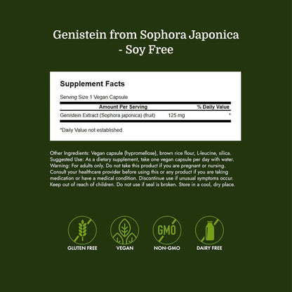 Swanson Soya-Free Genistein 125 mg – Bone & Heart Support (60 Vegan Capsules)