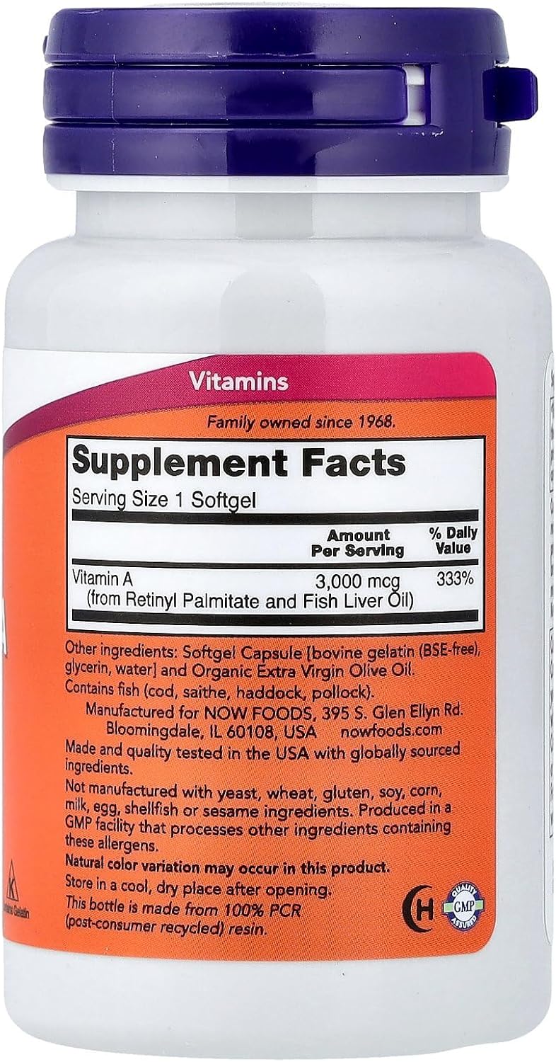 Now Foods Vitamin A 10,000 IU, 100 Softgels - görsel 2