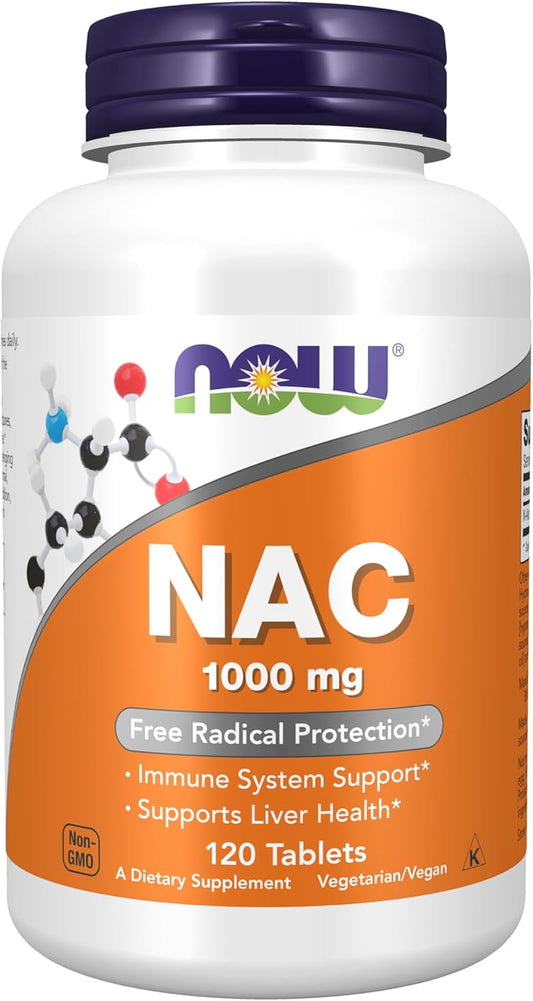 NOW Foods NAC (N-Acetyl-Cysteine) 1,000 mg, 120 Tablets