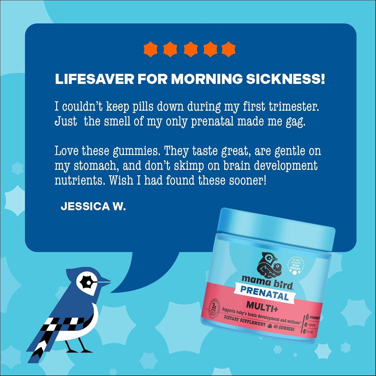 Best Nest Wellness Mama Bird Multi+ Prenatal Gummies - Strawberry Flavour, Methylfolate, Iron-Free - 30 Servings - görsel 8