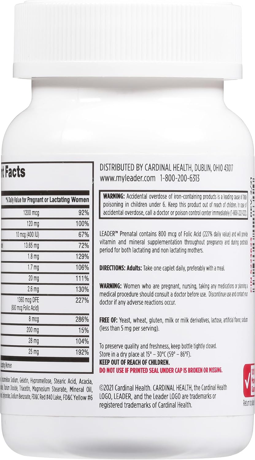 Leader Prenatal Multivitamin with 800 mcg Folic Acid and Essential Nutrients - görsel 4