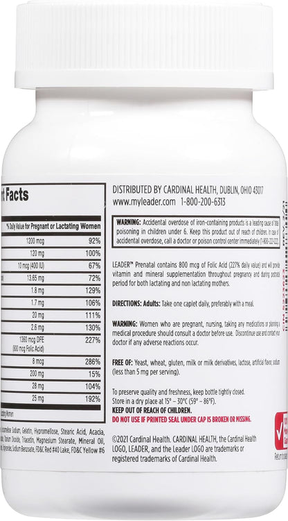 Leader Prenatal Multivitamin with 800 mcg Folic Acid and Essential Nutrients