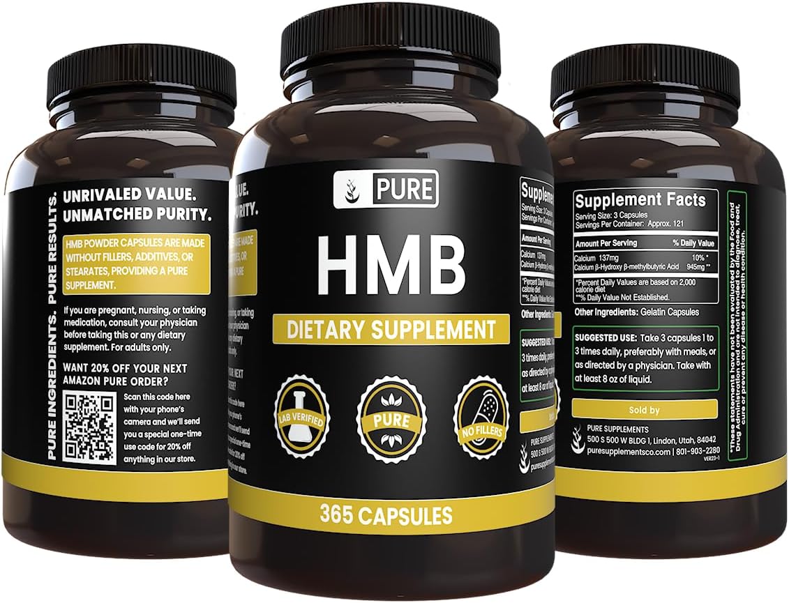 Pure Original Ingredients HMB (365 Capsules) - No Fillers, Lab Verified - görsel 4