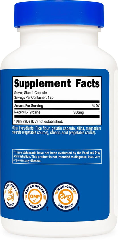 Nutricost N-Acetyl L-Tyrosine (NALT) 350mg, – Improved mental focus and concentration – Image 5